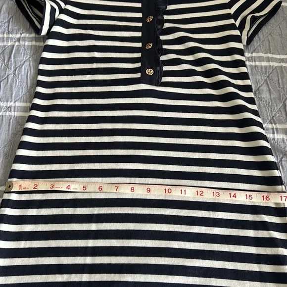 Tory Burch stripe t-shirt dress navy white 🎇♥️💙XS - Picture 3 of 6